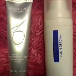 Zo skin care, pore refiner and Glyogent exfoliant